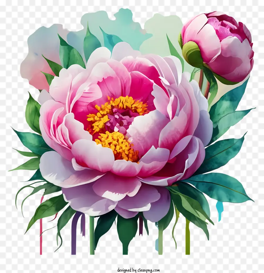 زهرة الفاوانيا الوردي，زهرة جميلة PNG
