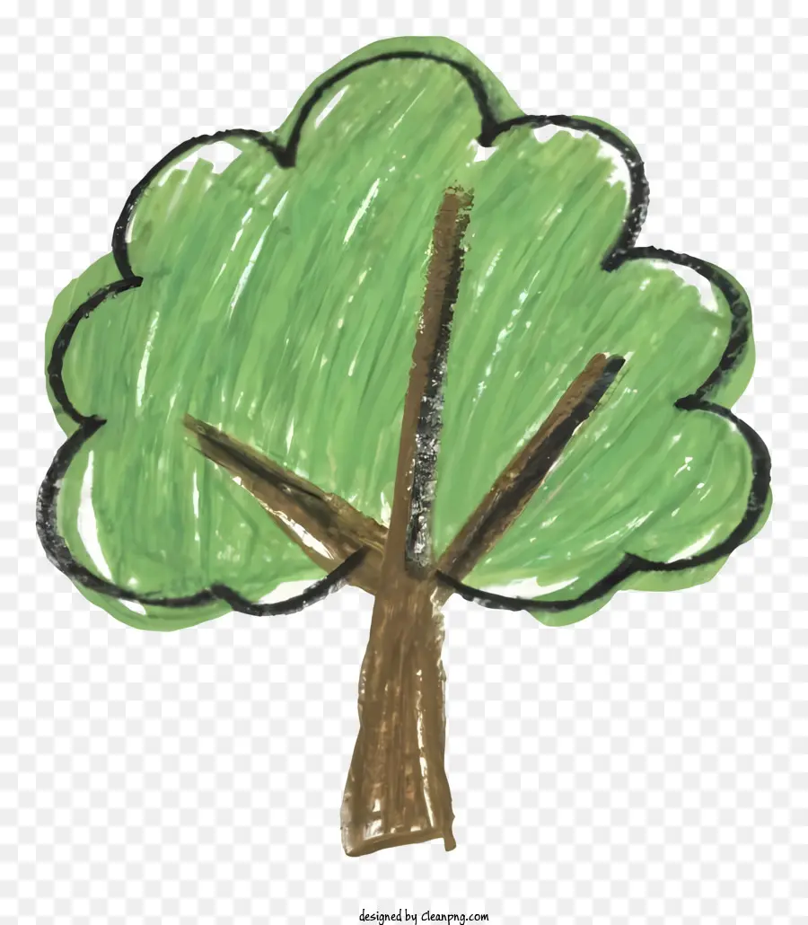 شجرة الرسم，الأوراق الخضراء ، PNG