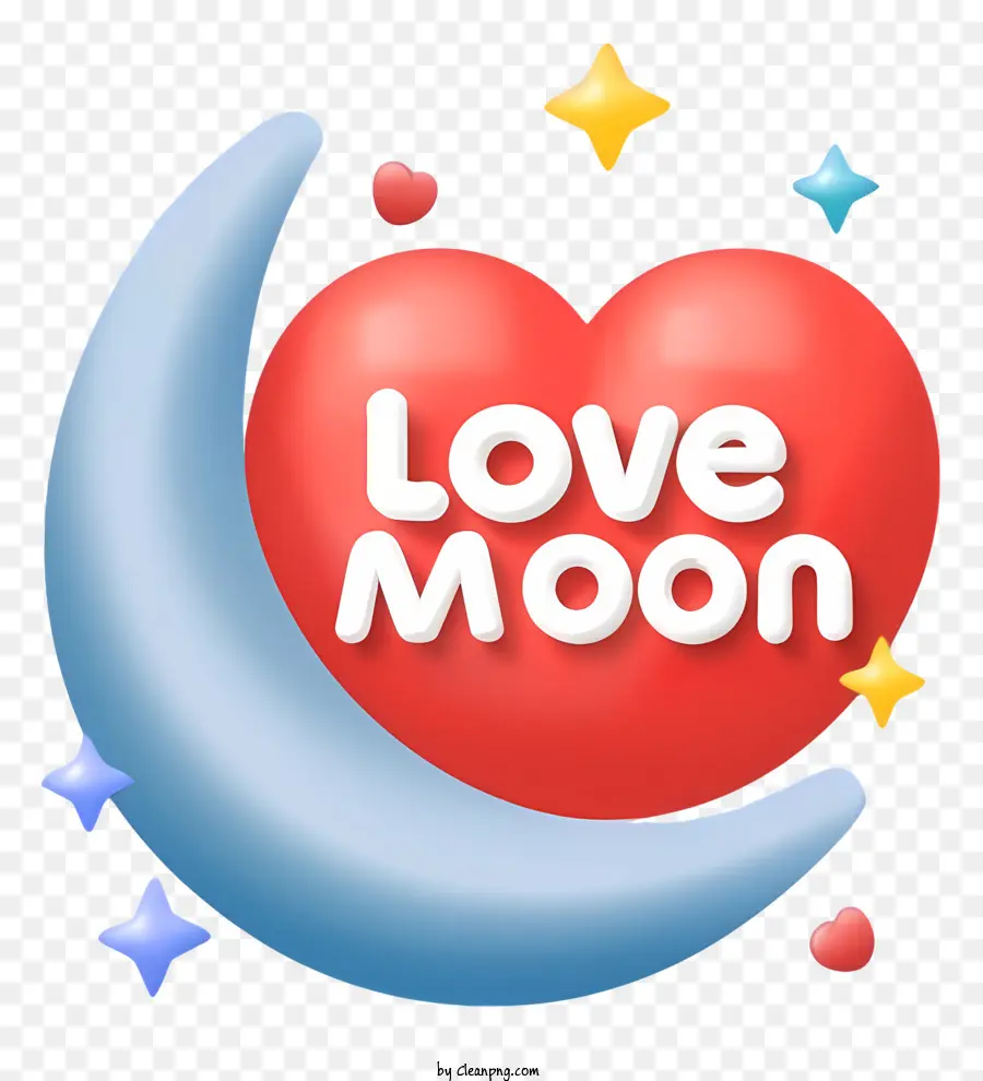 أحب شعار القمر，اكتمال القمر مع النجوم PNG