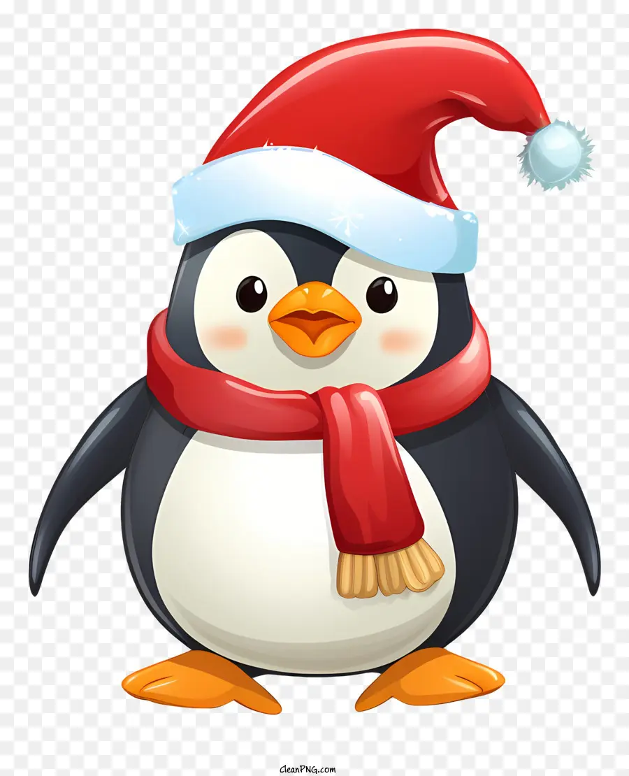 البطريق，سانتا قبعة PNG