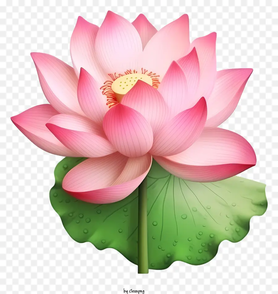 زهرة اللوتس الوردي，بتلات مفتوحة PNG
