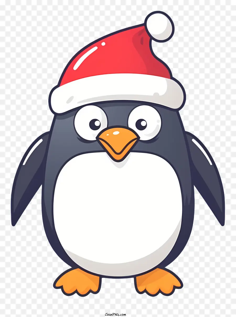الكرتون البطريق，سانتا قبعة PNG