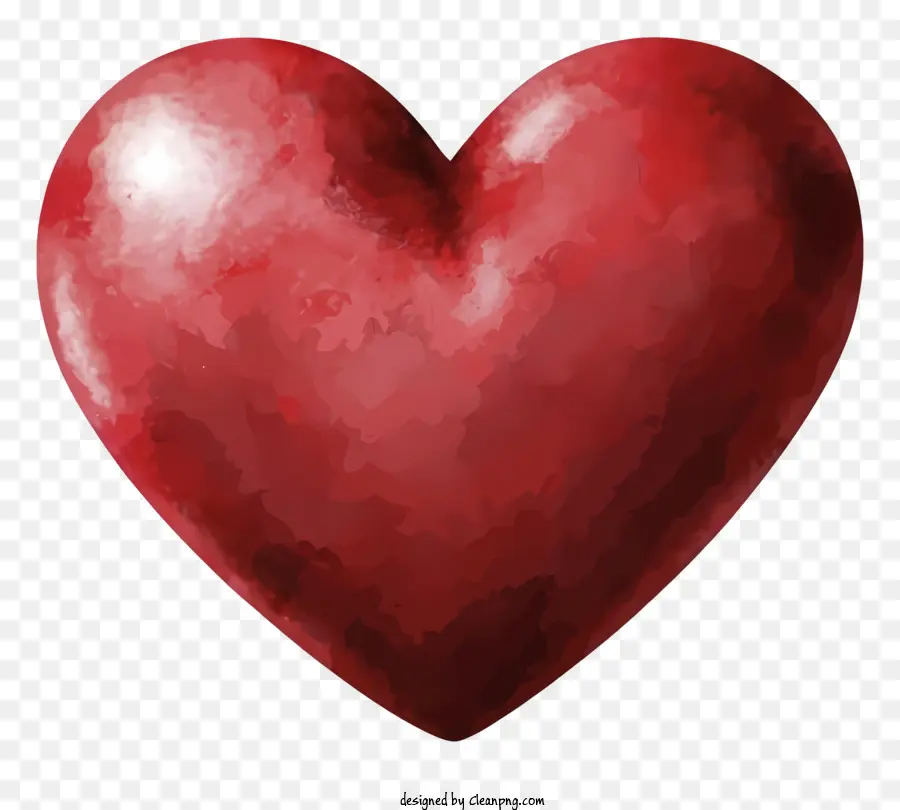 قلب أحمر，خلفية سوداء PNG