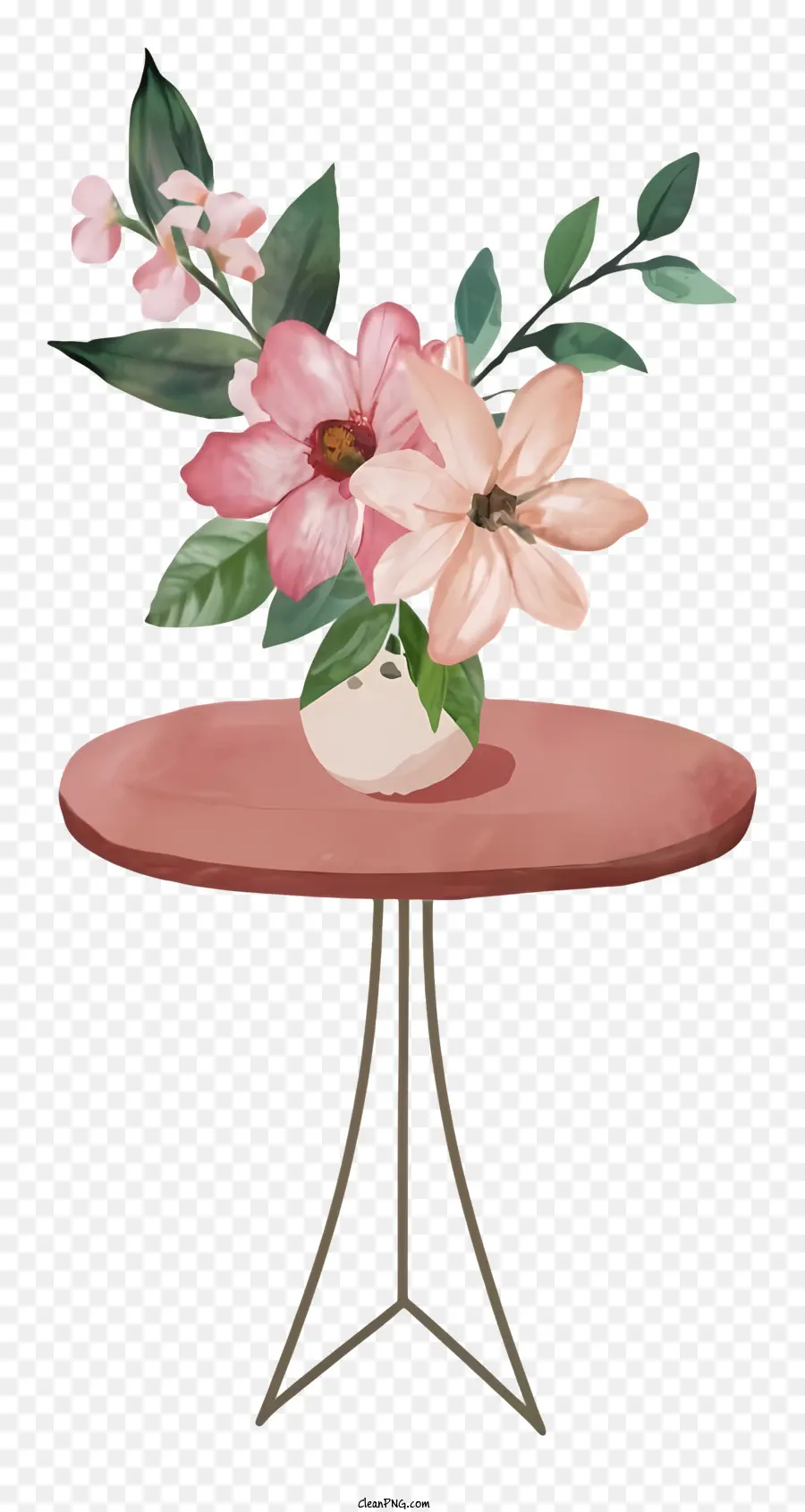 إناء الوردي，الزهور الوردية PNG