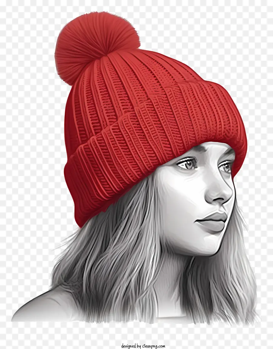 امرأة，قبعة حمراء PNG