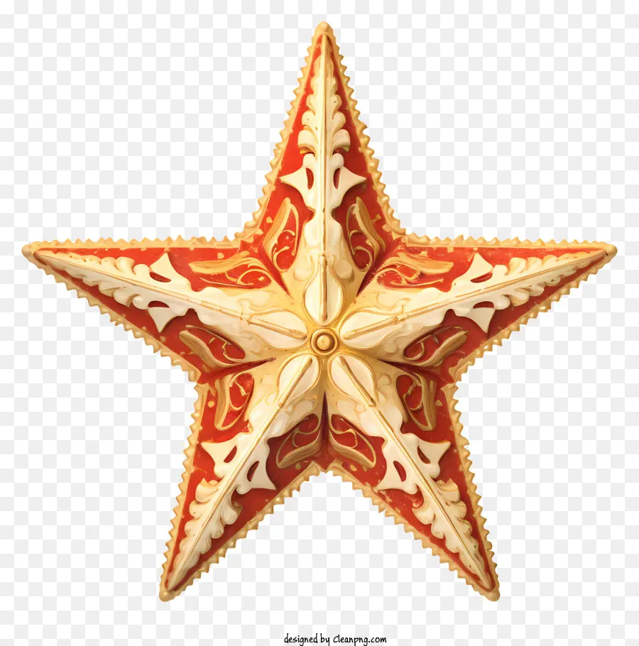 ديكور النجمة الحمراء，زخرفة النجمة المعدنية PNG