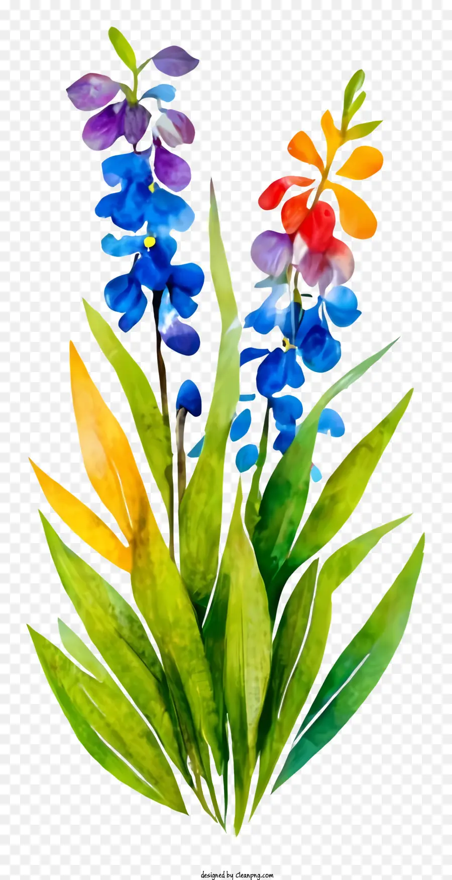 الرسم بالألوان المائية，باقة من الزهور PNG