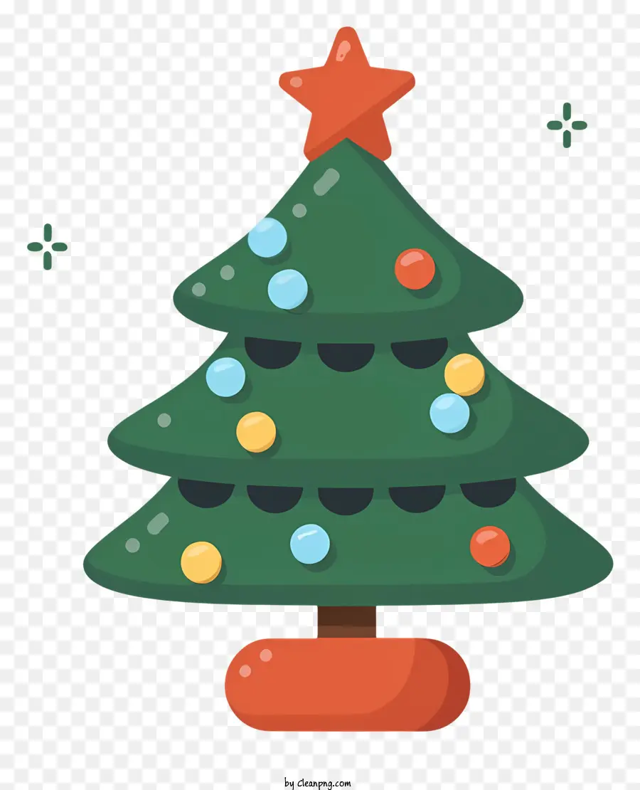 شجرة عيد الميلاد，الحلي الملونة PNG