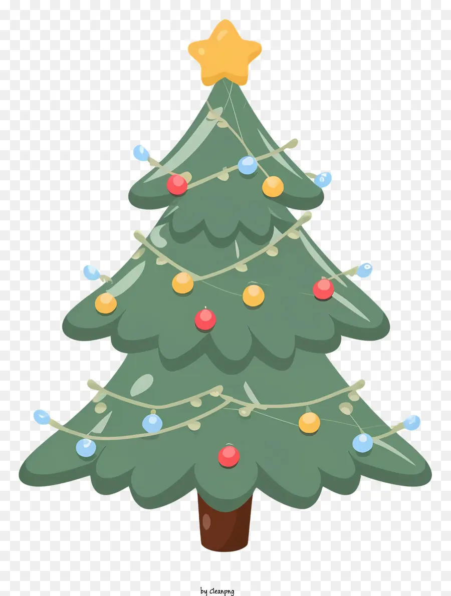 شجرة عيد الميلاد الخضراء，تزيين شجرة عيد الميلاد PNG