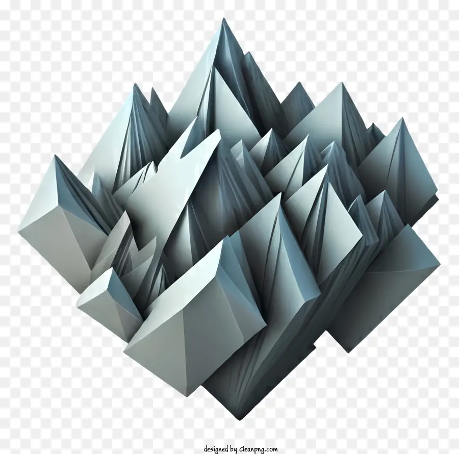 مشهد جبلي مجردة，فن الورق المعدني PNG