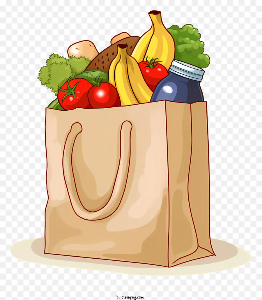 حقيبة تسوق，المواد الغذائية PNG