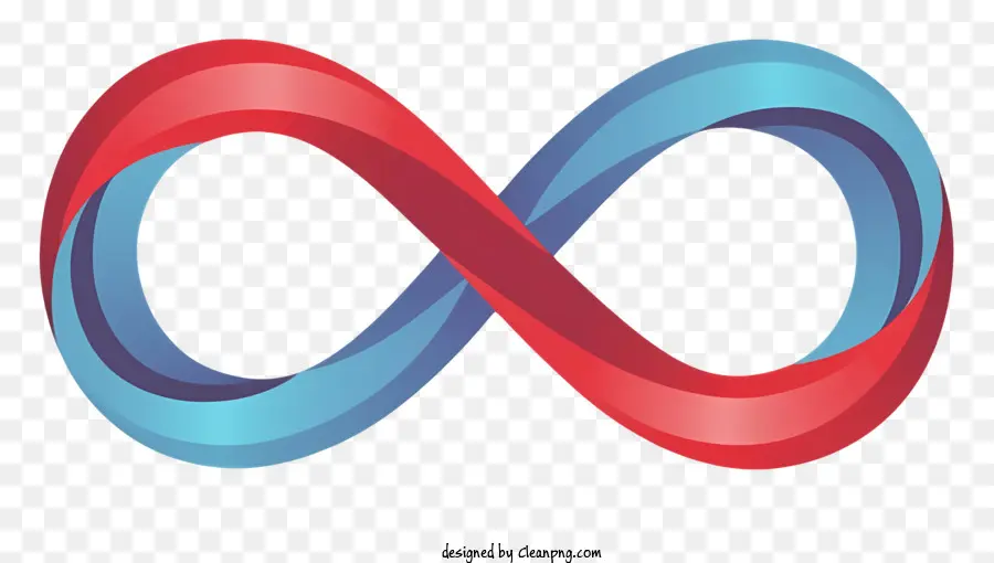 رمز اللانهاية على شكل قلب，خطوط اللانهاية الحمراء والأزرق PNG