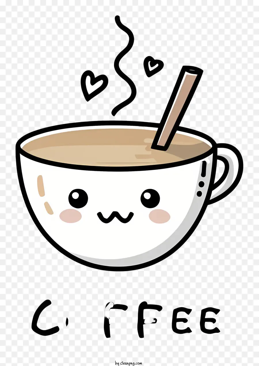 فنجان قهوة كرتون لطيف，فنجان القهوة على شكل قلب PNG