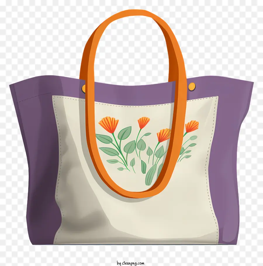 حقيبة حمل أرجوانية وبيضاء，زهور البرتقال PNG