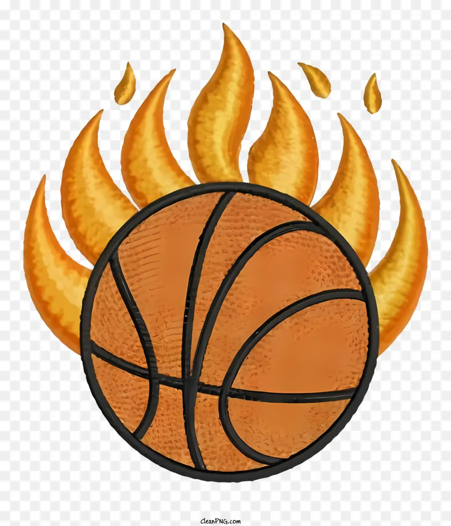 انه يحترق，كرة السلة على النار PNG