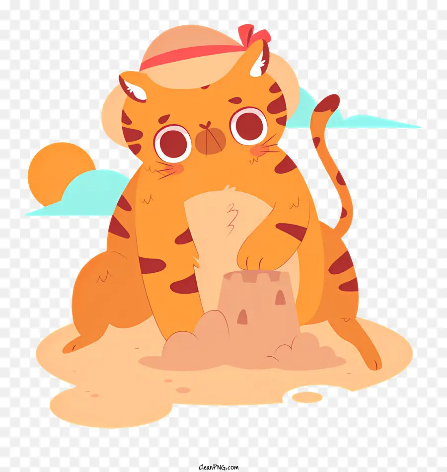 القط الكرتون，الكثبان الرملية PNG