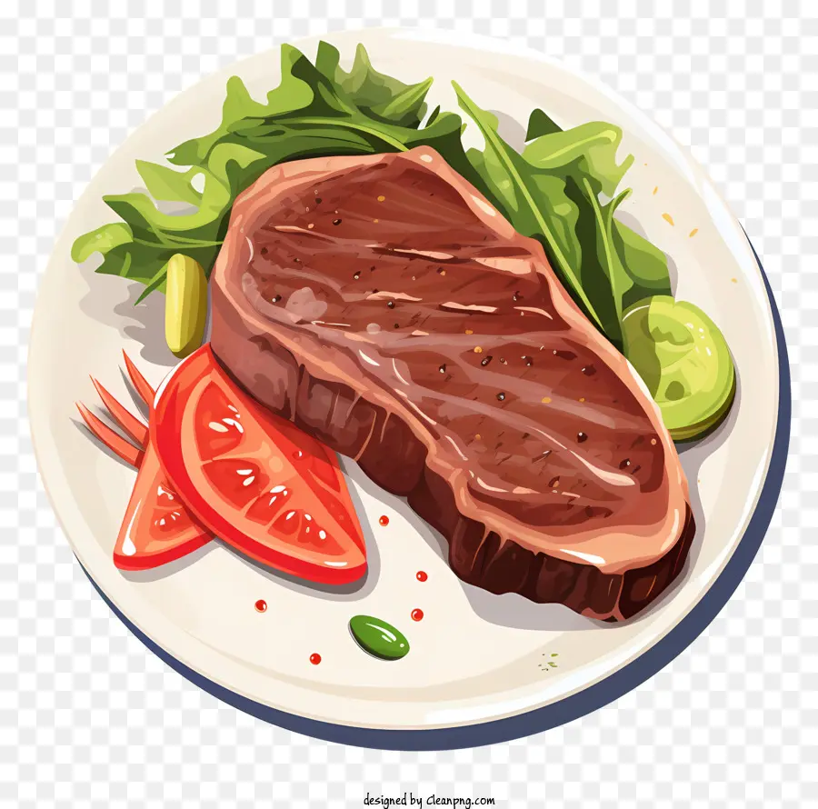 شريحة لحم مع السلطة，شرائح اللحم المقرمشة PNG