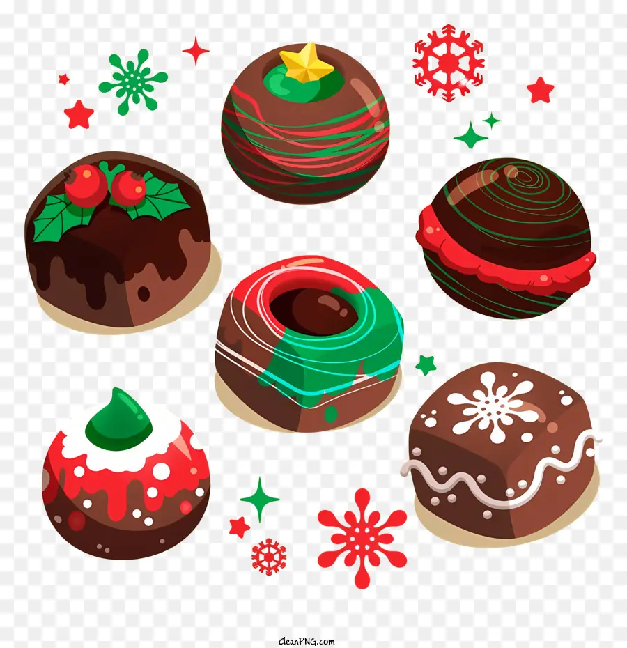 الفواكه المغطاة بالشوكولاتة，حلويات عيد الميلاد PNG