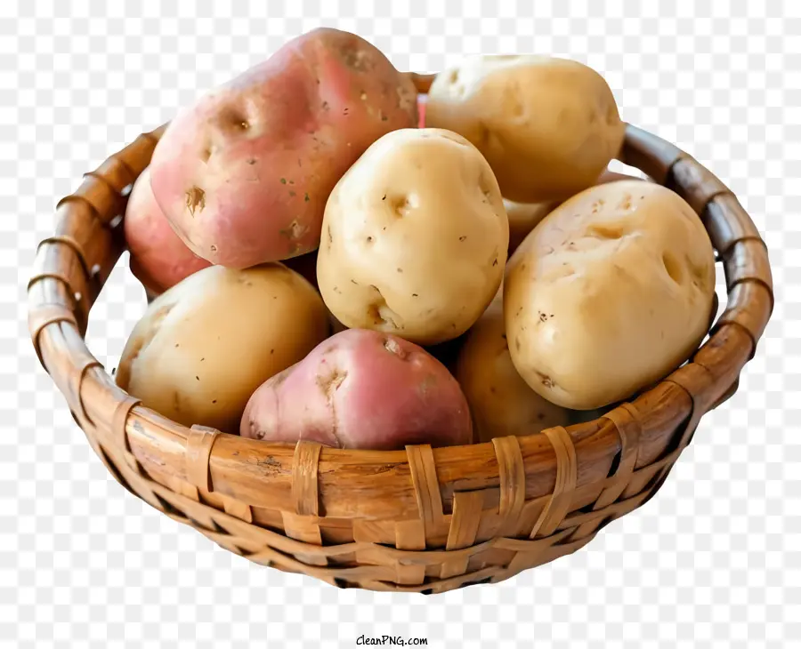 البطاطا التي تم حصادها حديثا，سلة البطاطس PNG