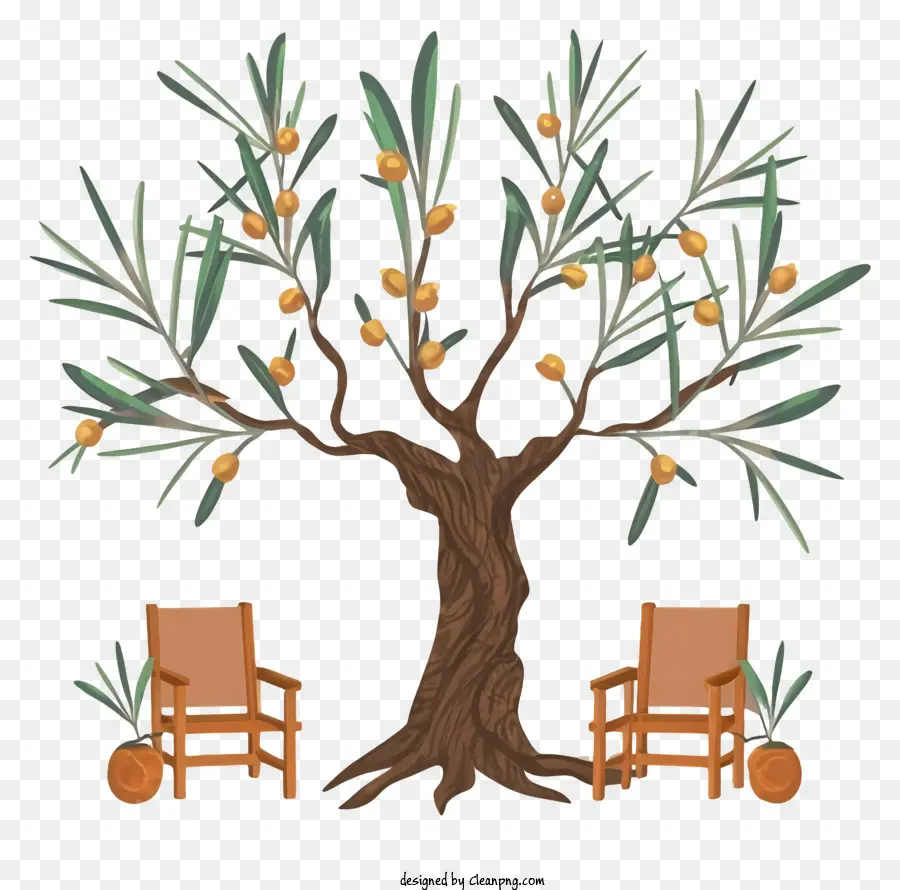شجرة，الكراسي PNG