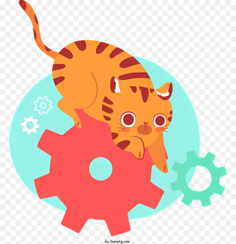 القط البرتقالي，آلية الترس PNG