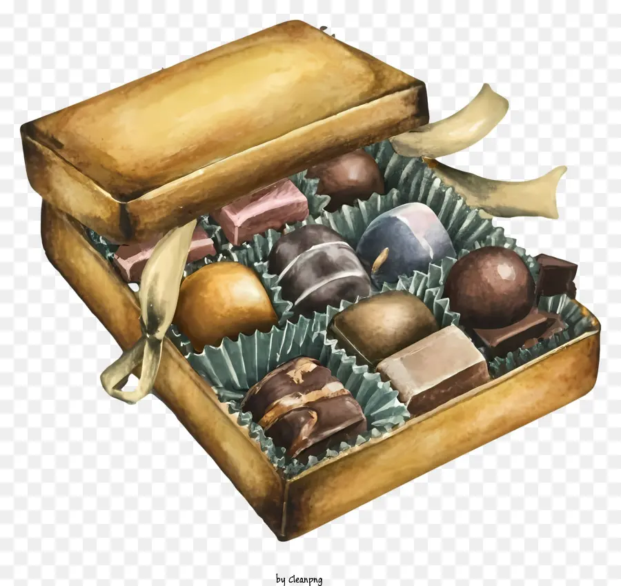 صندوق خشبي，الشوكولاتة PNG