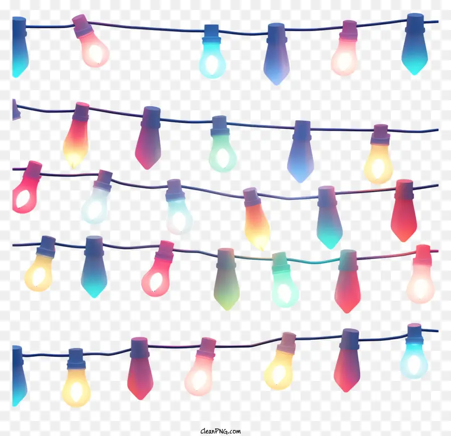 سلسلة أضواء，أضواء متعددة الألوان PNG