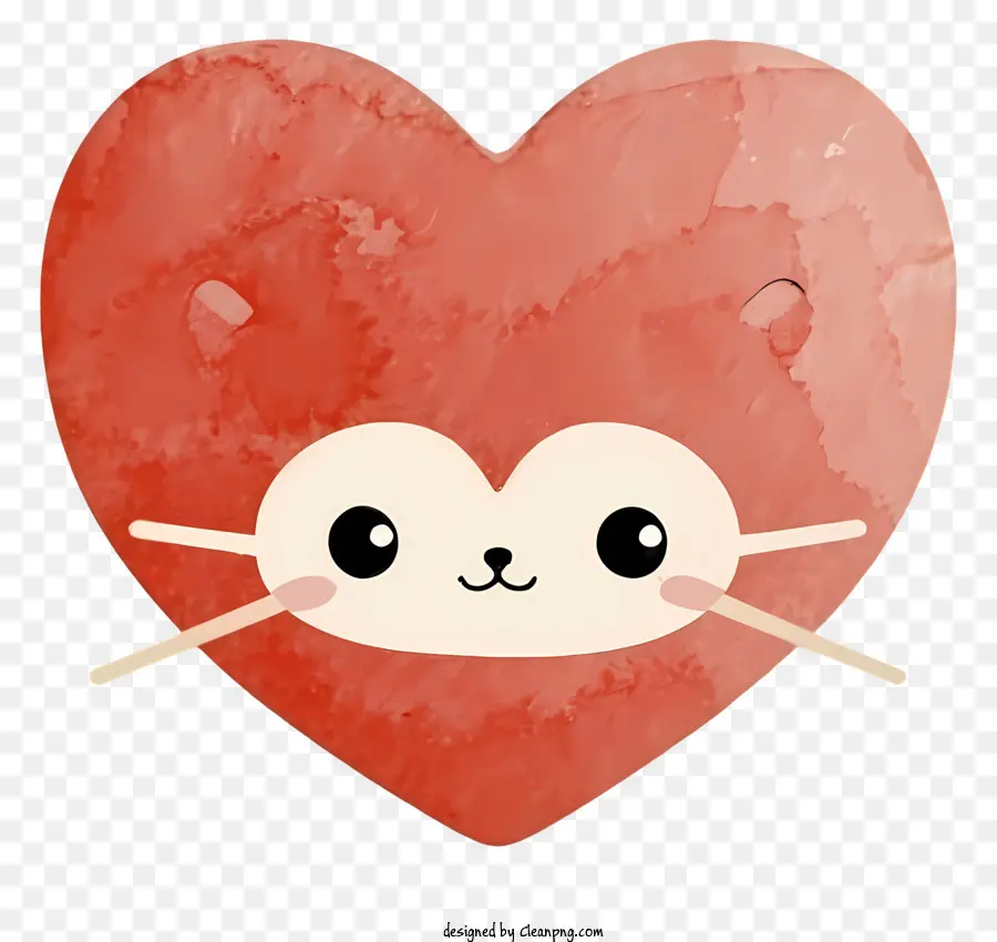 قلب أحمر，القط الكرتون PNG