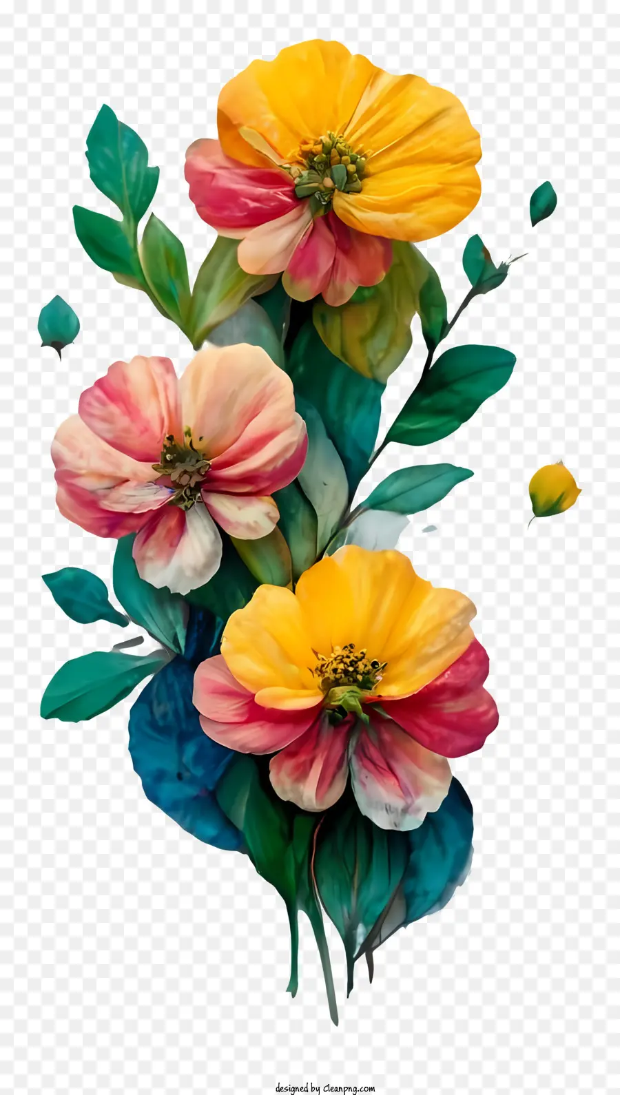 الزهور الملونة，باقة PNG