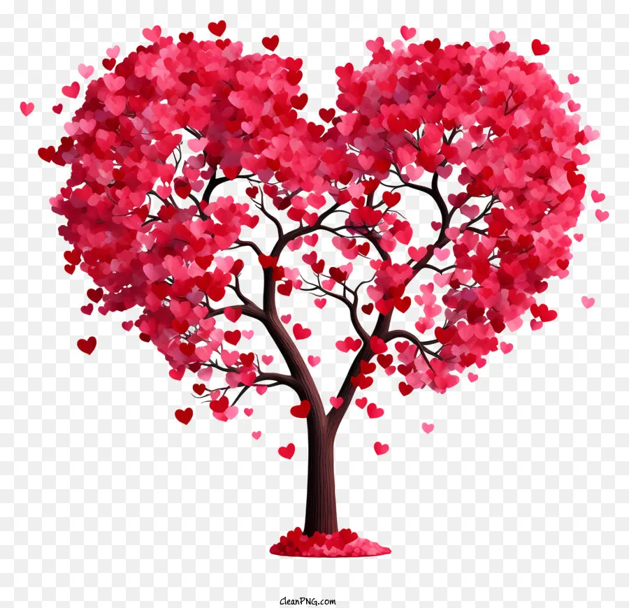 قلب الشجرة，قلوب وردية PNG
