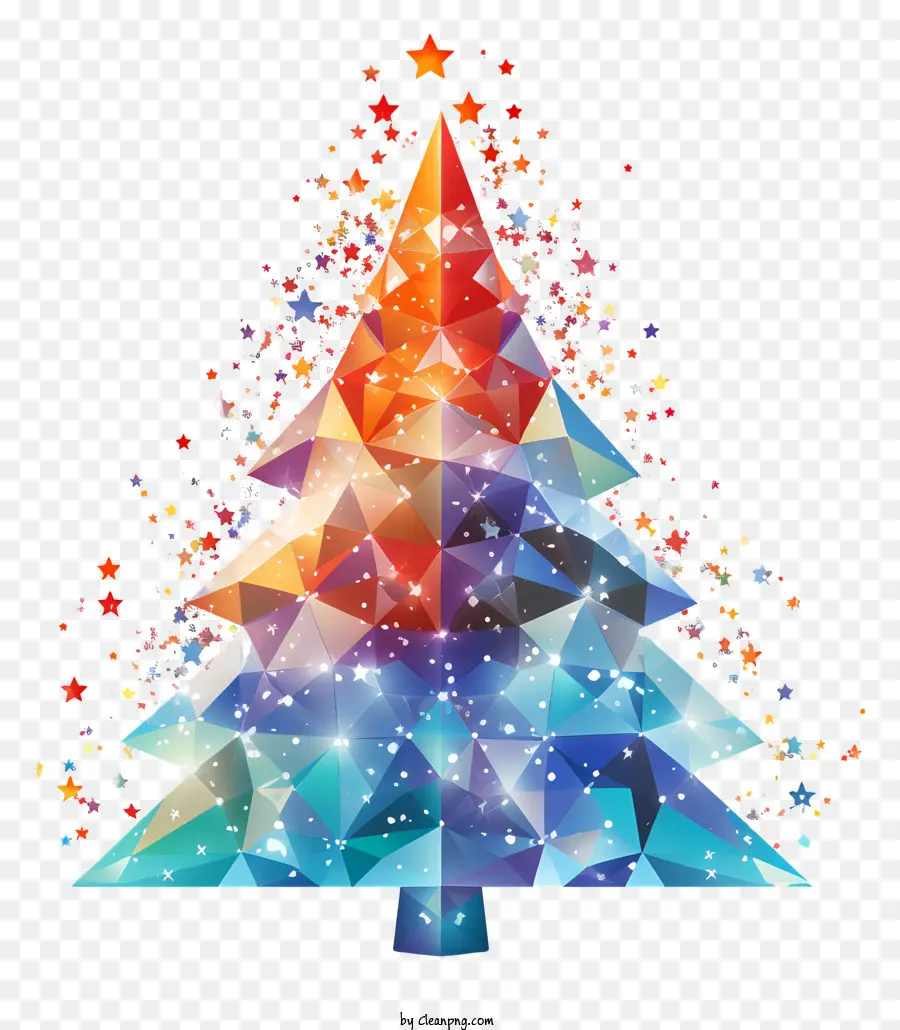 صورة شجرة عيد الميلاد，مثلثات ملونة PNG