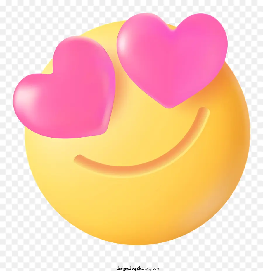 وجه مبتسم أصفر，النظارات الشمسية على شكل قلب وردي PNG