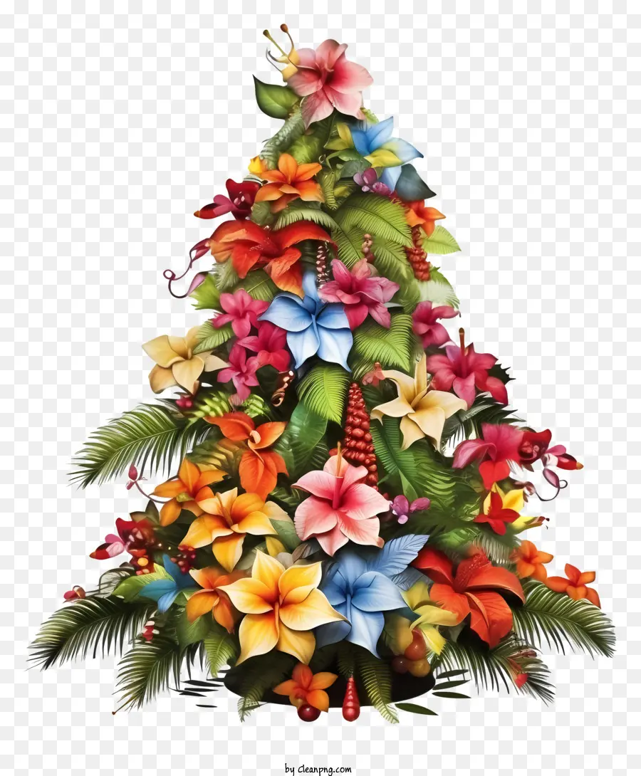شجرة عيد الميلاد，الزهور PNG