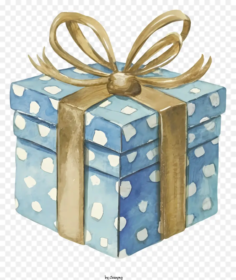 هدية مربع，تصميم الأزرق البولكا نقطة PNG