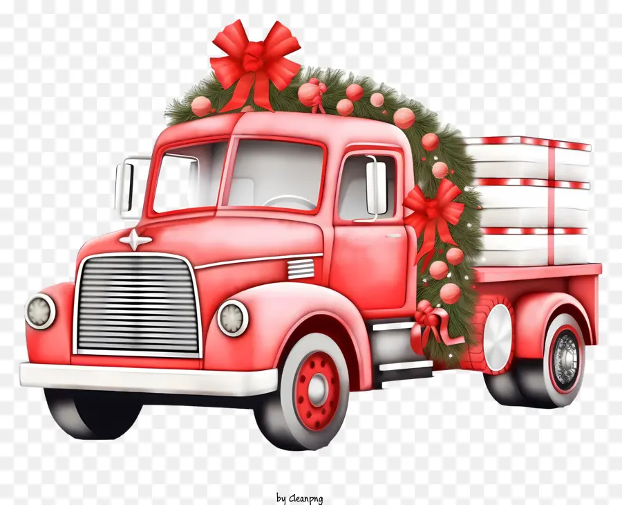 شاحنة توصيل عيد الميلاد，شاحنة التوصيل الأحمر PNG