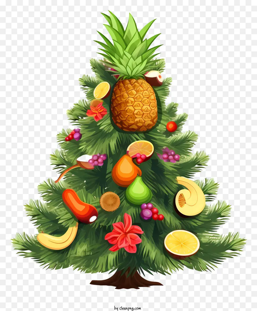 شجرة عيد الميلاد，الفواكه والخضروات PNG