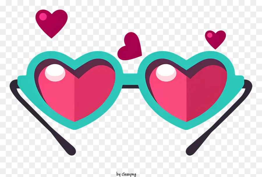 أكواب زجاجية على شكل قلب，نظارات القلب الوردي PNG