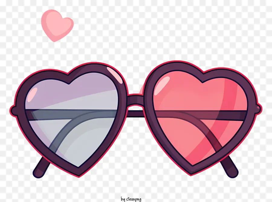 النظارات الشمسية القلب，العدسات الوردية والأرجواني PNG