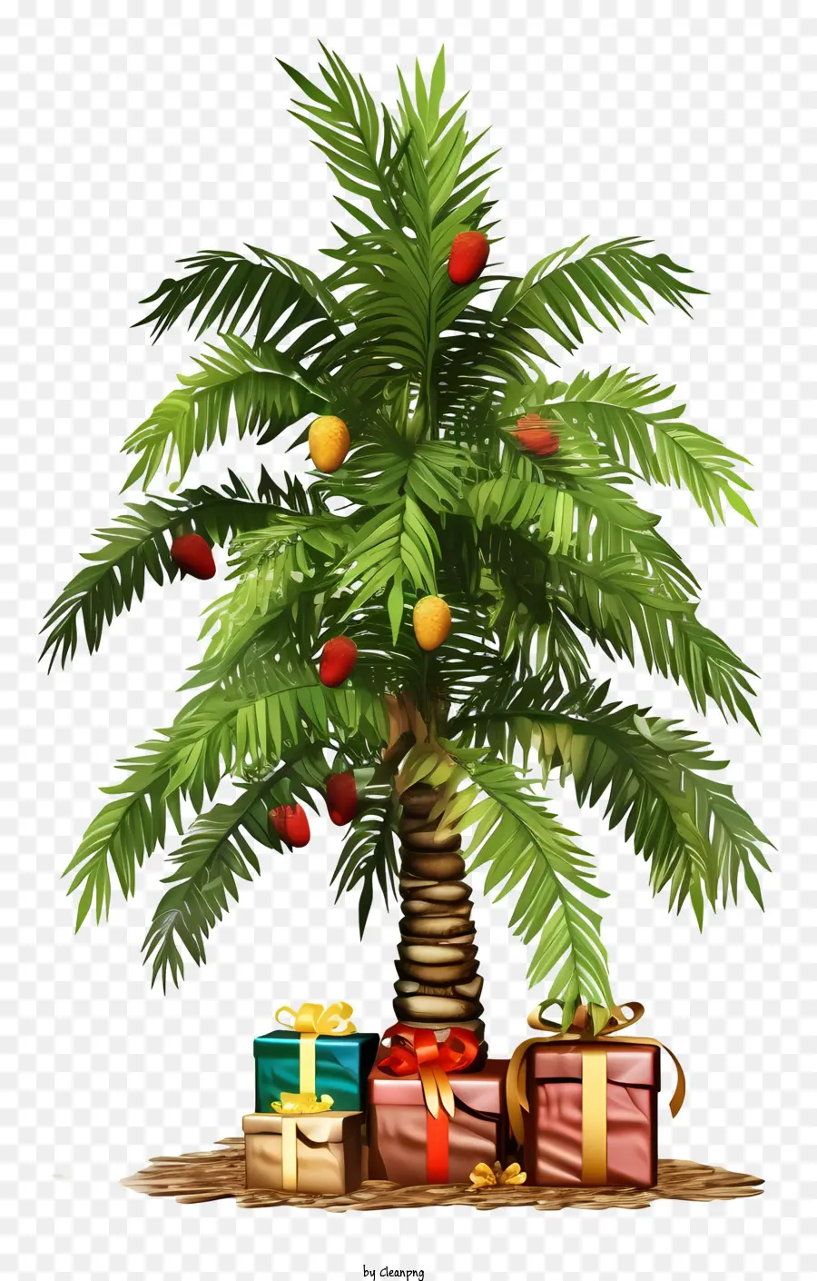 هدايا شجرة النخيل，شجرة النخيل عيد الميلاد PNG