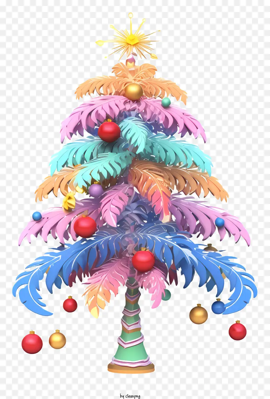 شجرة عيد الميلاد，أوراق ملونة PNG