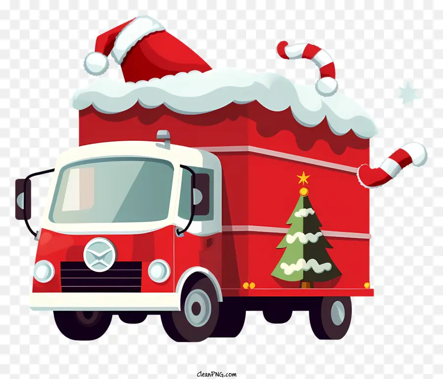 شاحنة توصيل عيد الميلاد，شاحنة عطلة احتفالية PNG