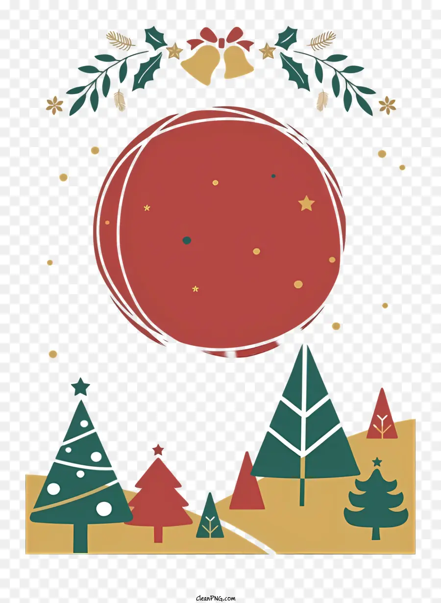 القمر الأحمر，أشجار عيد الميلاد PNG