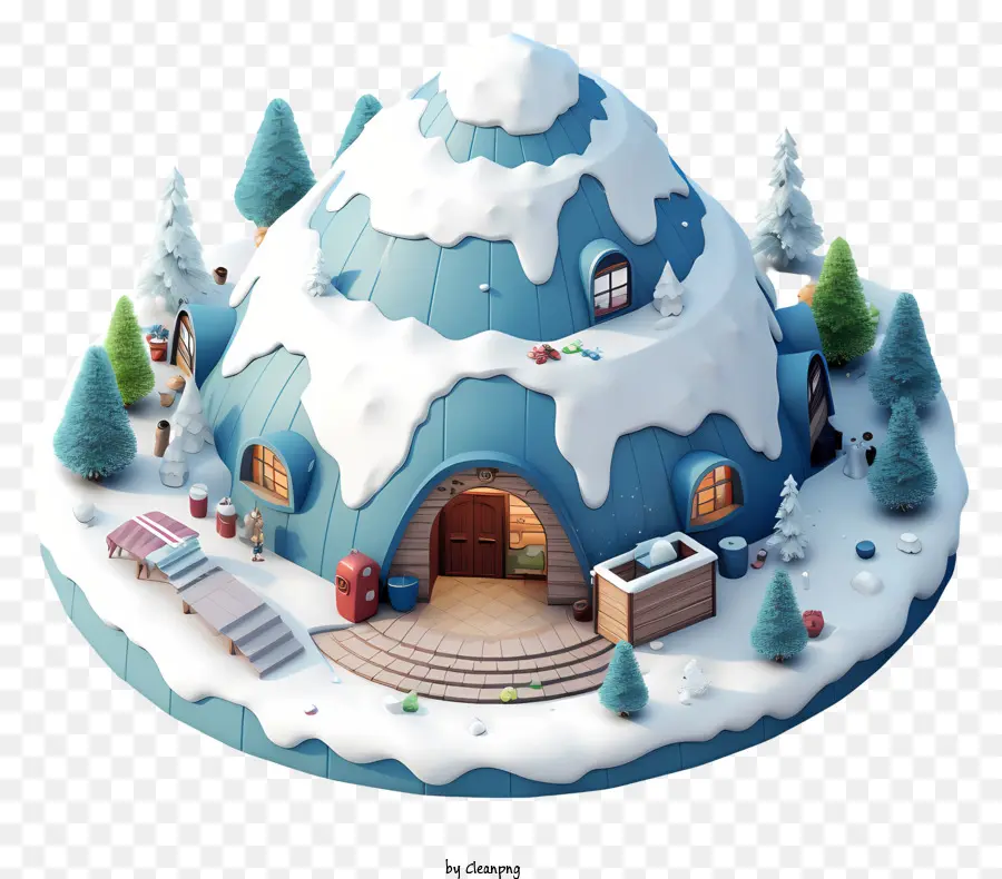 بيت الثلج，منزل الشتاء PNG
