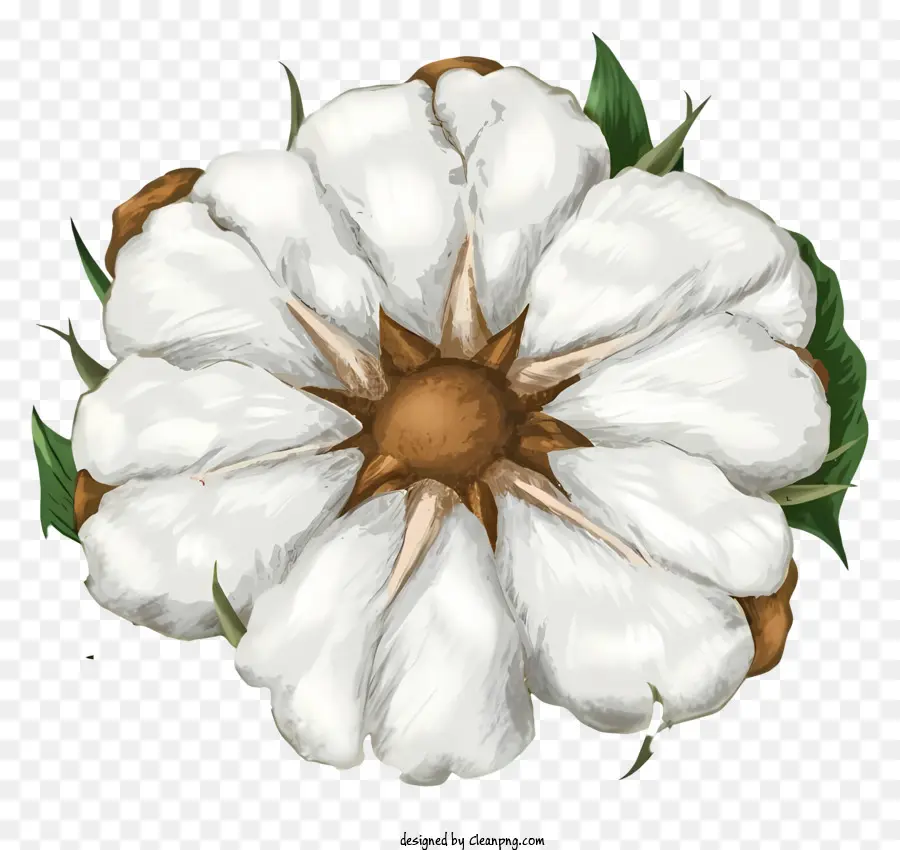 زهرة القطن الأبيض，مركز مستدير كبير PNG