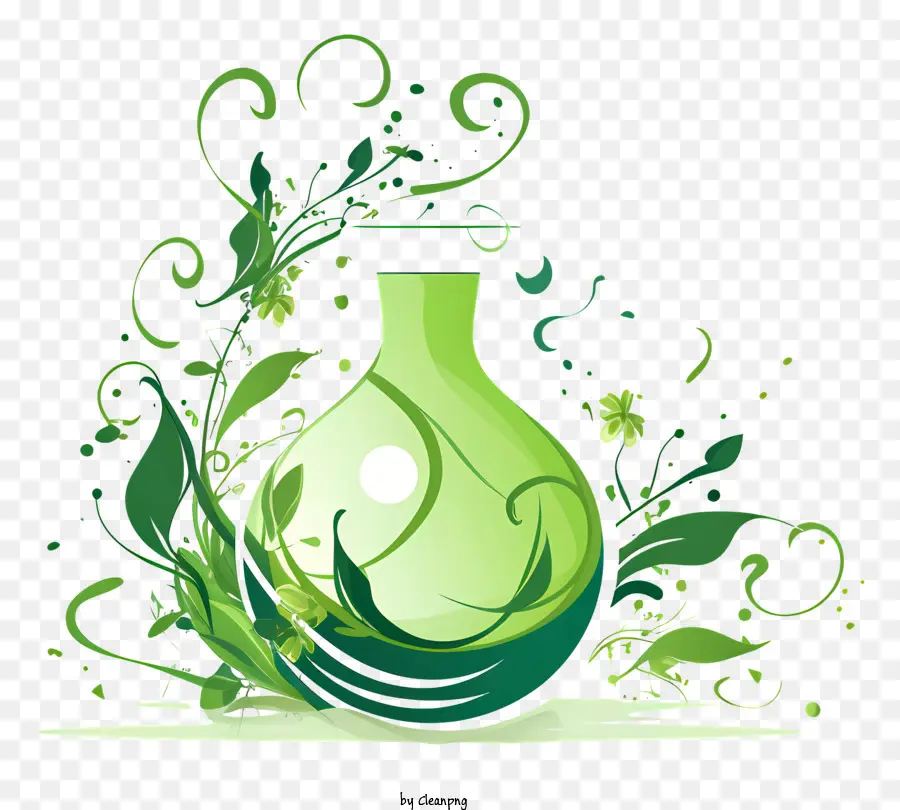 السائل الأخضر，قارورة زجاجية PNG