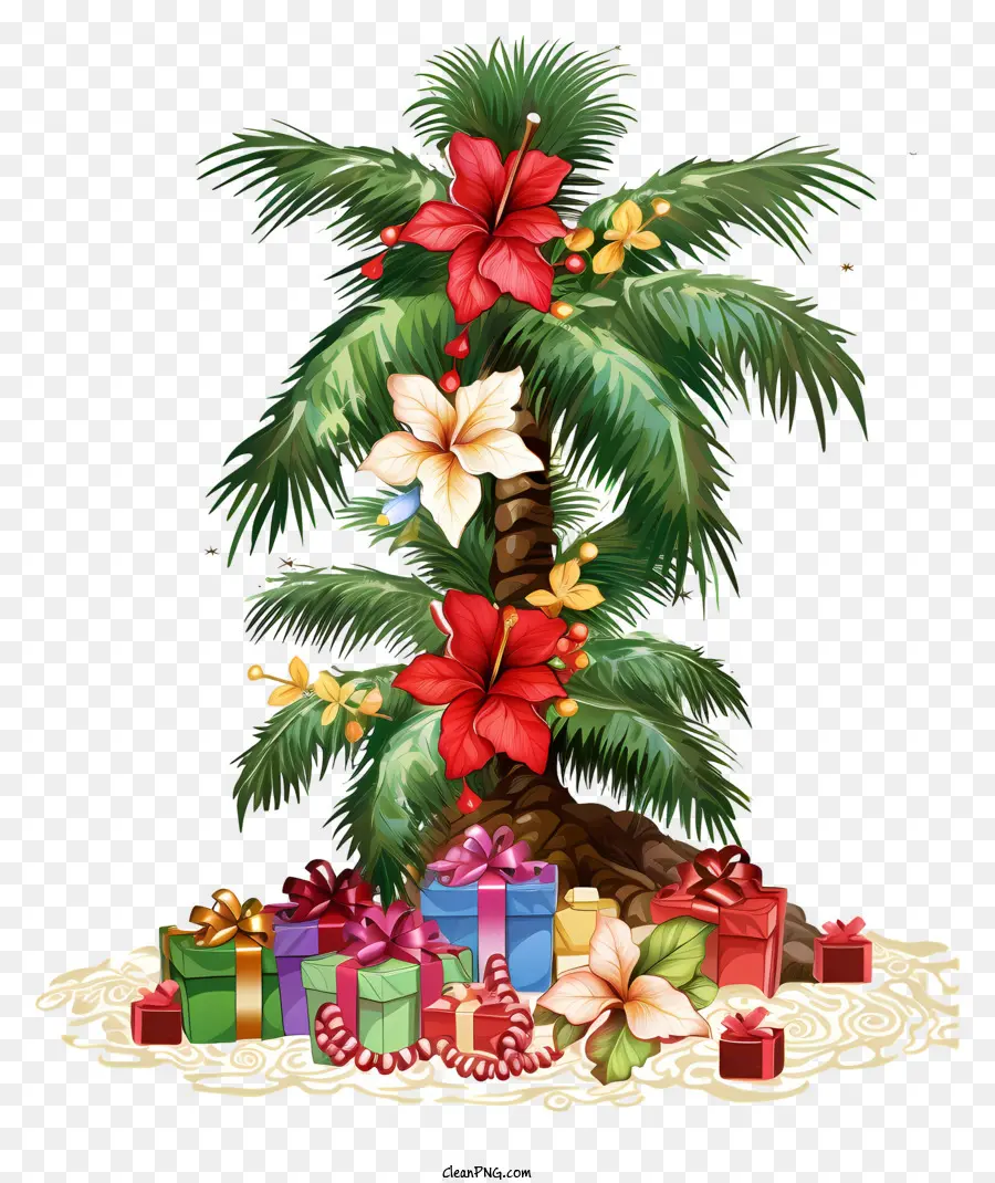 زينة شجرة عيد الميلاد，شجرة عيد الميلاد الاستوائية PNG