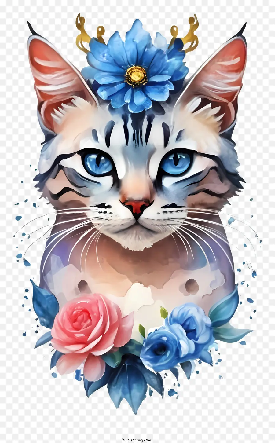 قطة العين الزرقاء，قطة رقيقة بيضاء PNG
