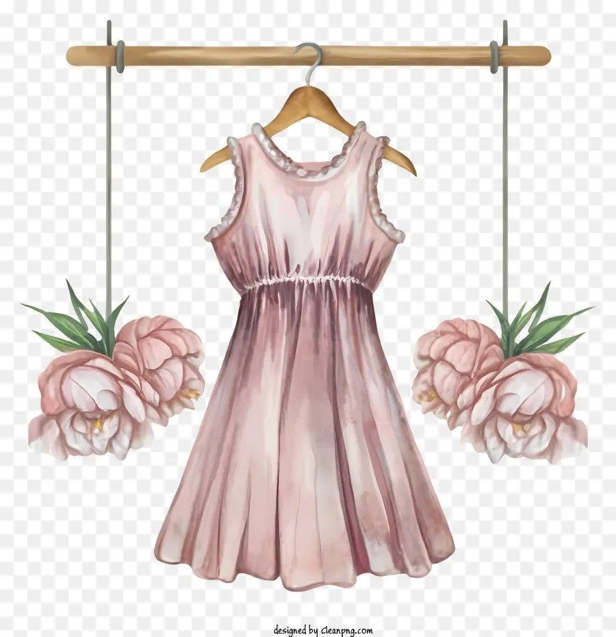 فستان وردي，شماعات الملابس PNG