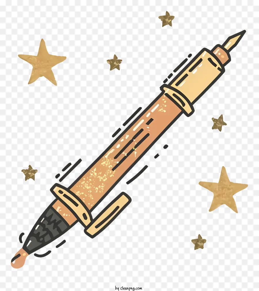 القلم الذهبي，نافورة القلم PNG