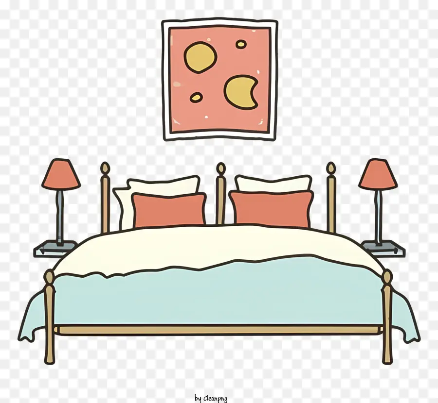 السرير，الوسائد PNG